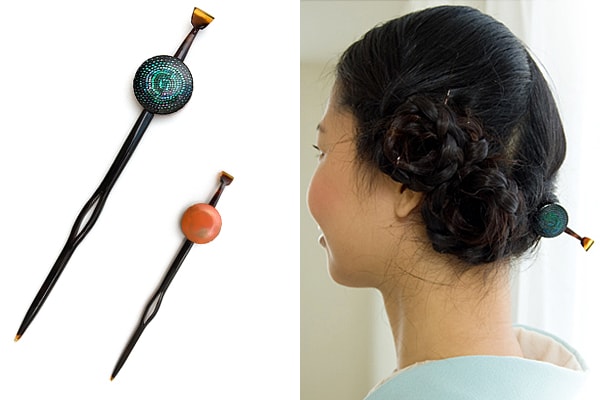 簪 かんざし 右二つ巴 家紋 若けれ 