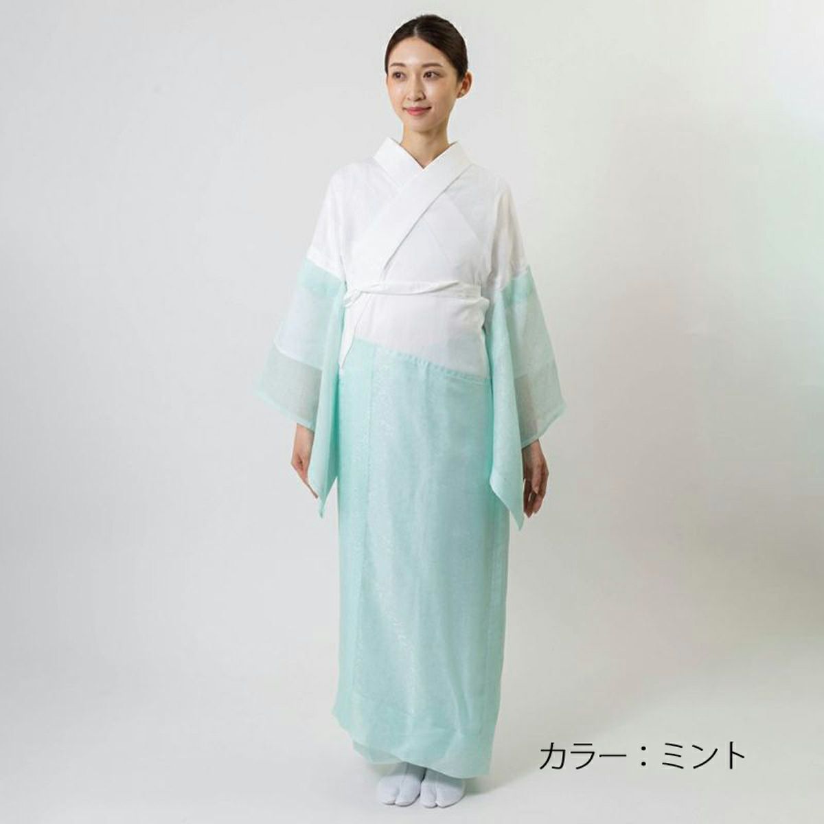 衿秀】うそつき長襦袢 き楽っく本体 夏用プレミアム(替え袖付き 