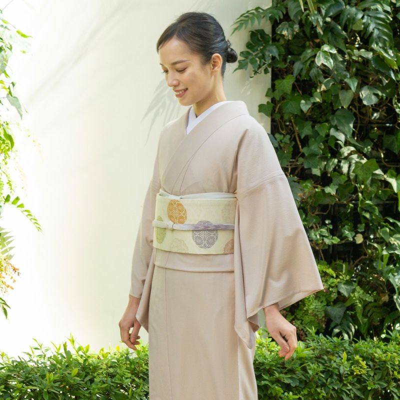 くるり】ウォッシャブル江戸小紋 単衣 鮫 香色 東レ素材|着物屋くるり