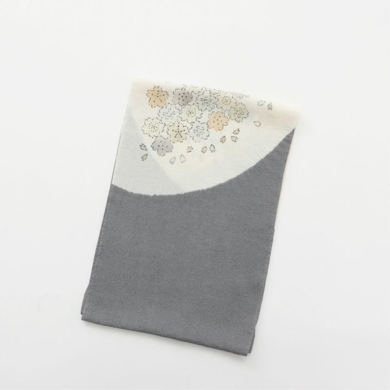 ☆アウトレット40%OFF☆【衿秀】帯揚げ 縮緬 縫取り半月 絞り桜