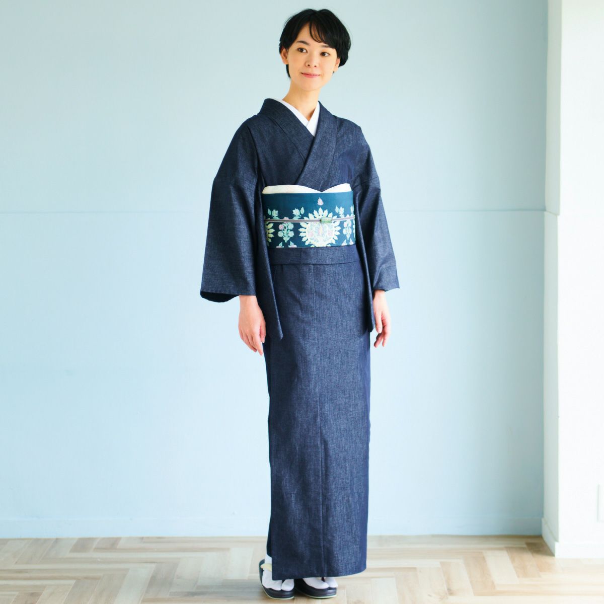 ☆30％OFF☆【CHIKUMO-千雲-】大人のための艶感デニム着物 くるり 