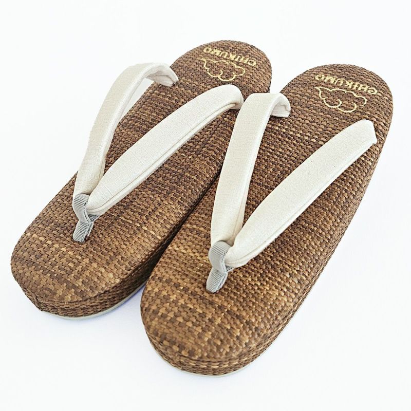 CHIKUMO-千雲-】履きやすいほめられ草履 夏・単衣 ファブリック ダーク