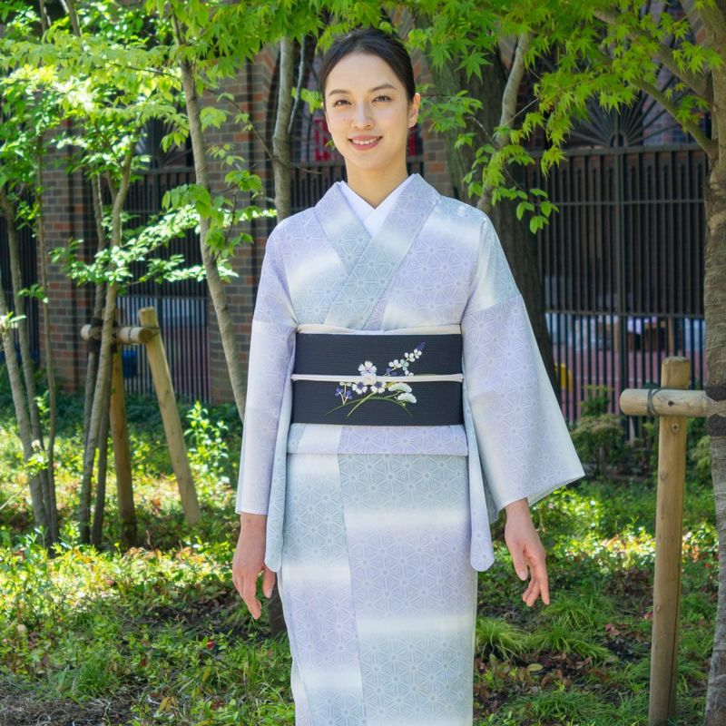 恵みの時 スーパー SALE夏着物 紋紗 お誂え品 濃藍系 薄物 Miyabiko