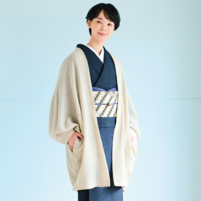 OZZONESTE♦︎矢絣着物風 カーディガン 羽織り カーキ