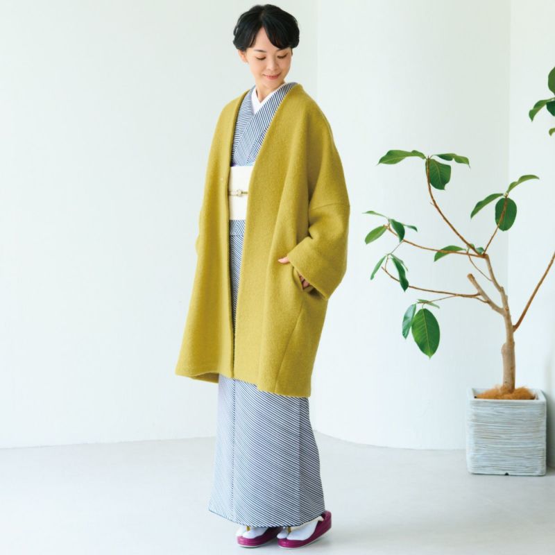 CHIKUMO-千雲-】シープパイルコート/イエロー くるり｜着物屋くるり
