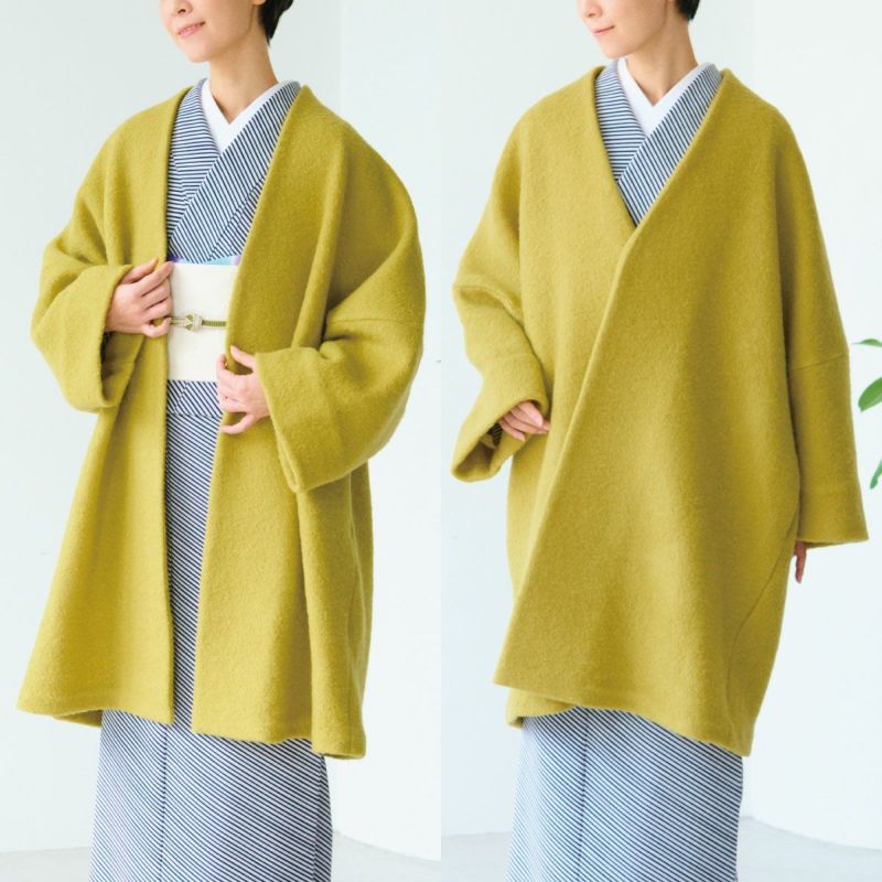 CHIKUMO-千雲-】シープパイルコート/イエロー くるり｜着物屋くるり