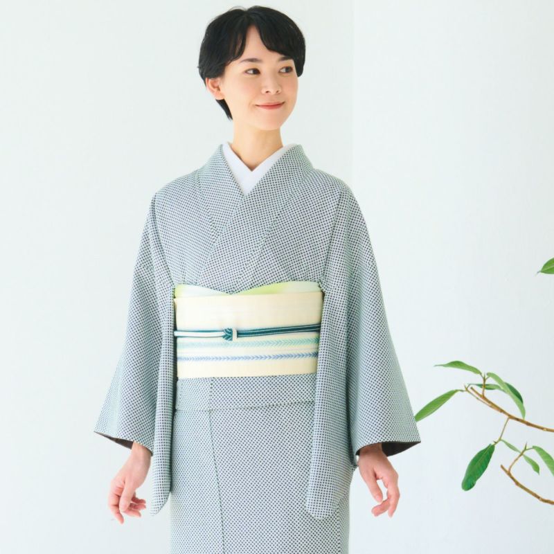 【九重】水玉模様振袖　洗える振袖 TAKAZENの振袖 /黒色/緑色/クール/牡丹柄/ ジャパンモード 黒/金