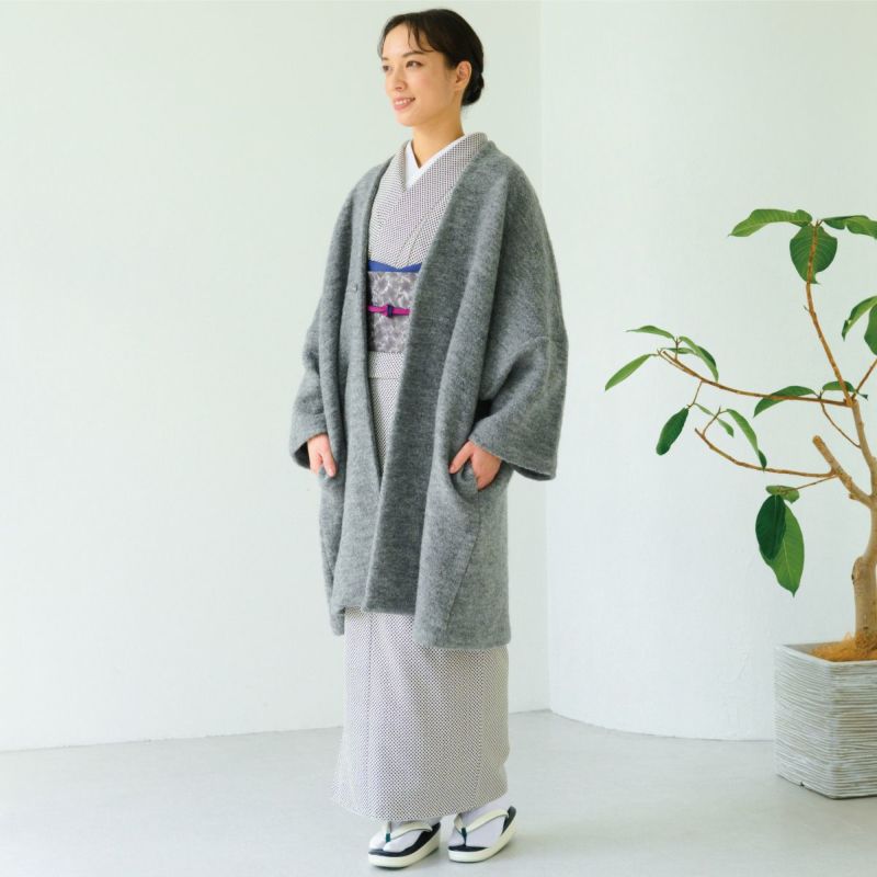 ☆40％OFF☆【CHIKUMO-千雲-】洗える着物 水玉/アイボリー 袷