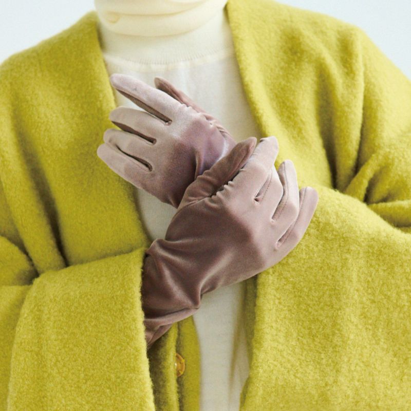 AltaClasseCAPRIGUANTI】洗えるロンググローブ ベロア
