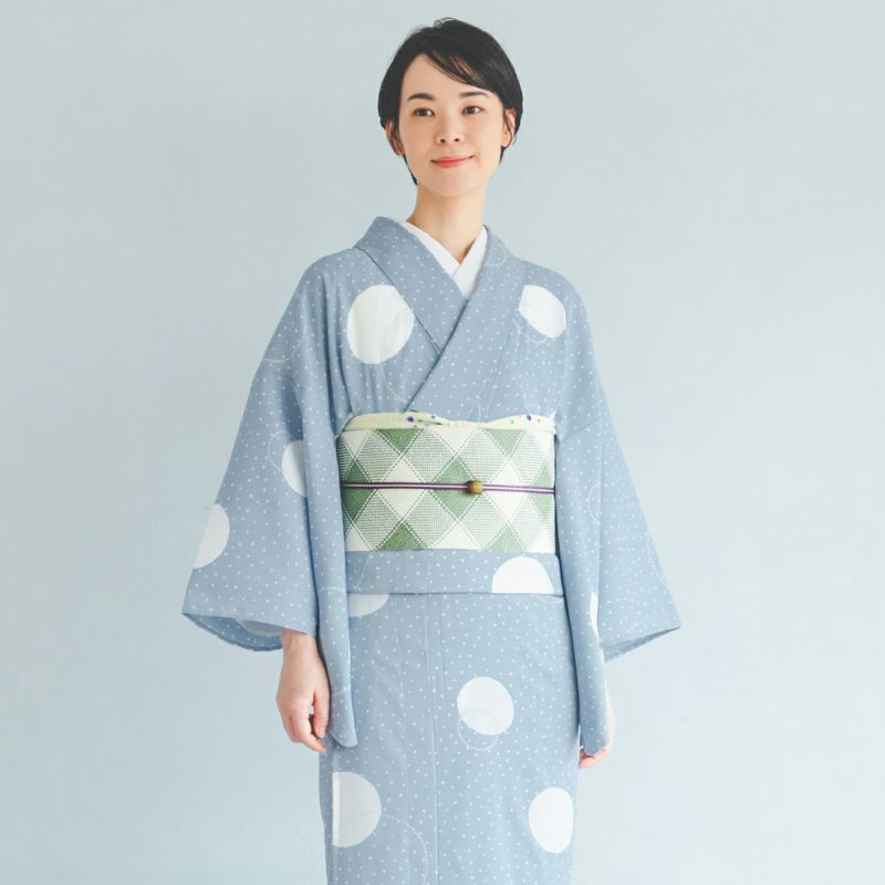 初売り 福袋 CHIKUMO-千雲-】洗えるきもの 単衣/夏着物 水玉/ブルー セオα 着物・浴衣