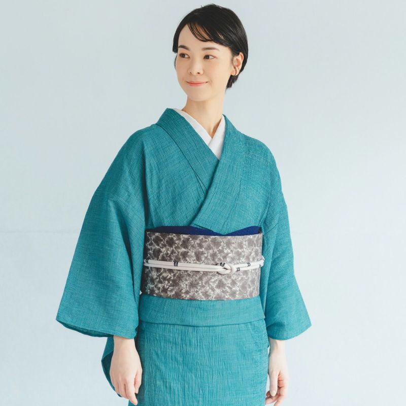 近江ちぢみ 本麻 夏着物 薄紫 縞 - メルカリ