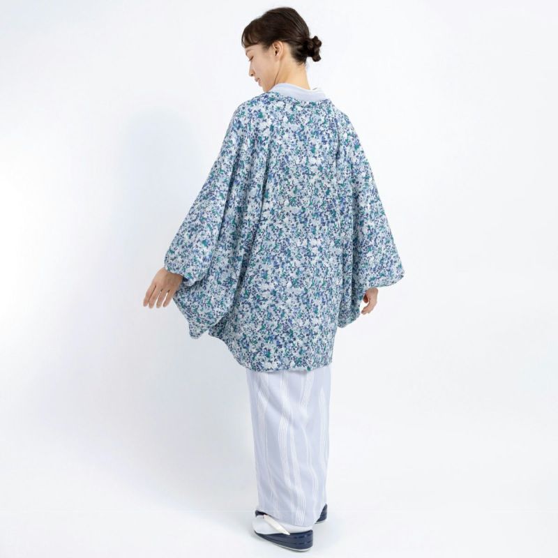 ☆25%OFF☆【CHIKUMO-千雲-】洗える薄羽織 ジョーゼット リーフ ブルー