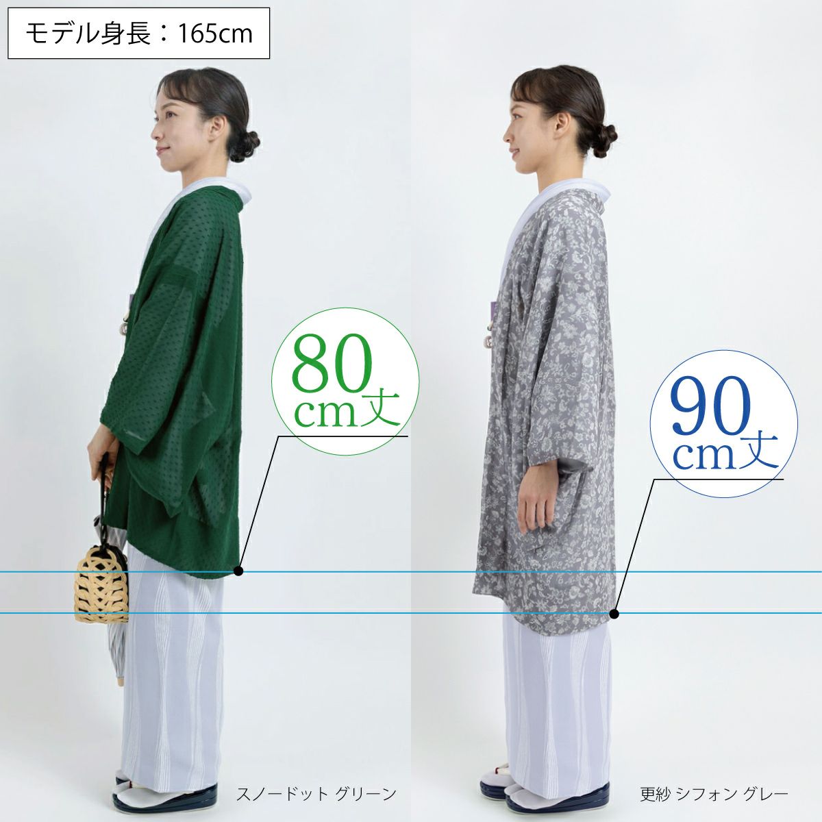 ☆25%OFF☆【CHIKUMO-千雲-】洗える薄羽織 ジョーゼット リーフ ブルー