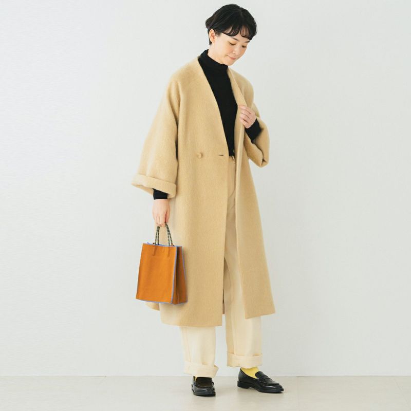 シャギーロングコート　ベージュ　0 ナチュラルビューティーベーシック NATURAL BEAUTY BASIC シャギー